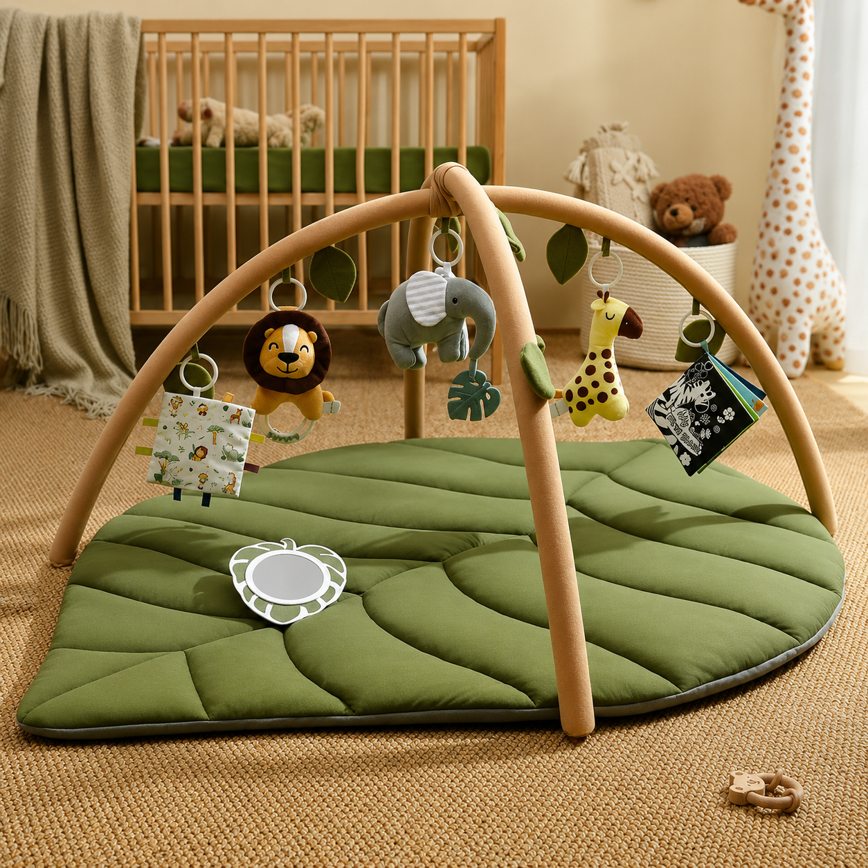 Tapis d'éveil bébé avec 6 détachables ludiques 