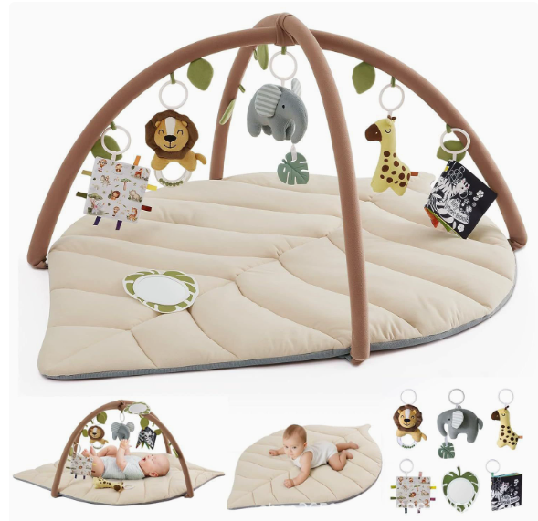 Tapis d'éveil bébé feuille jaune clair