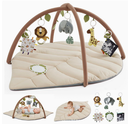 Tapis d'éveil bébé feuille jaune clair