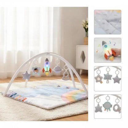 Tapis d'éveil bébé facile à nettoyer avec jouets d'éveil détachables 