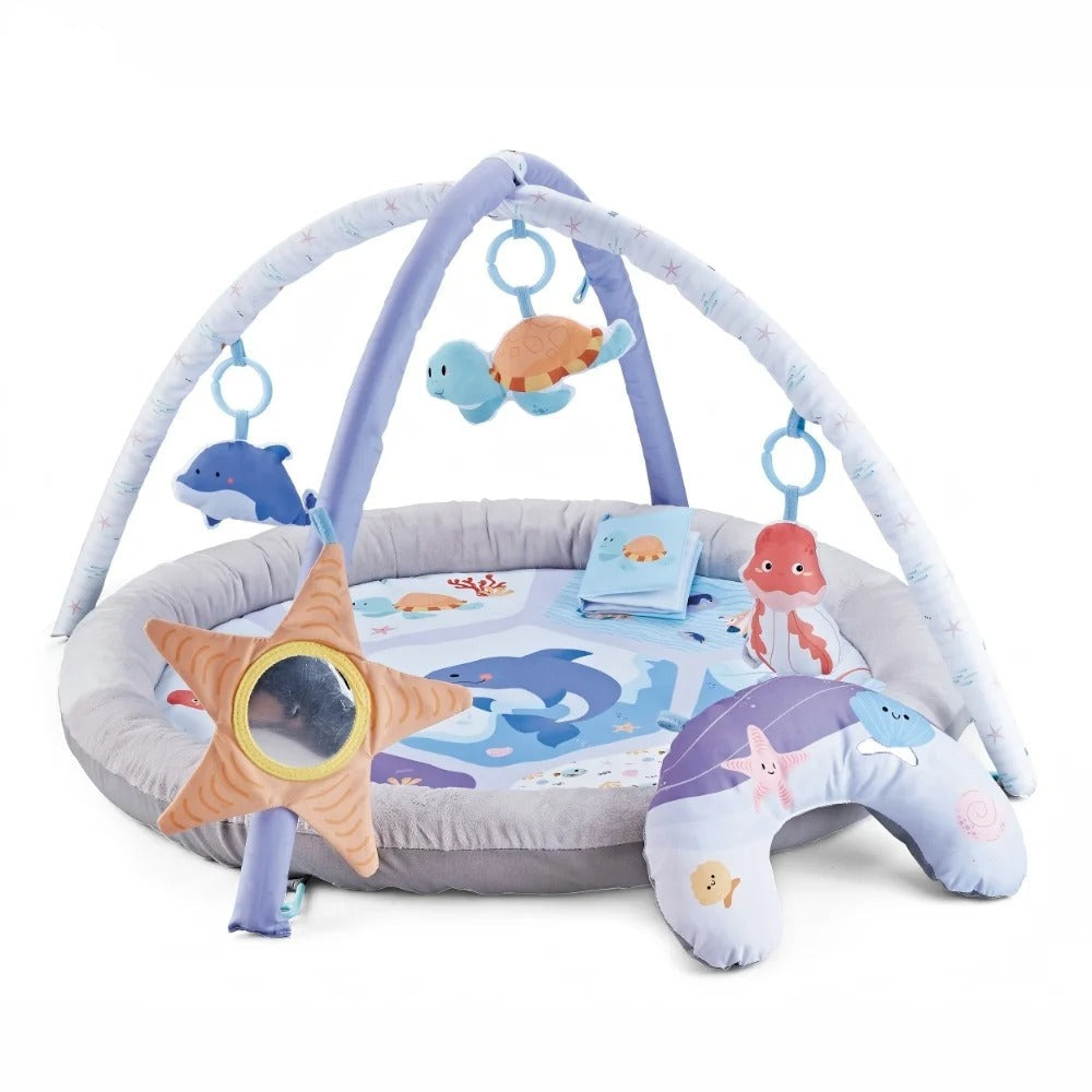 Tapis d'éveil bébé océan avec petits dauphin et tortue 