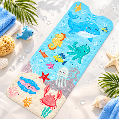 Tapis de bain bebe baleine souriante