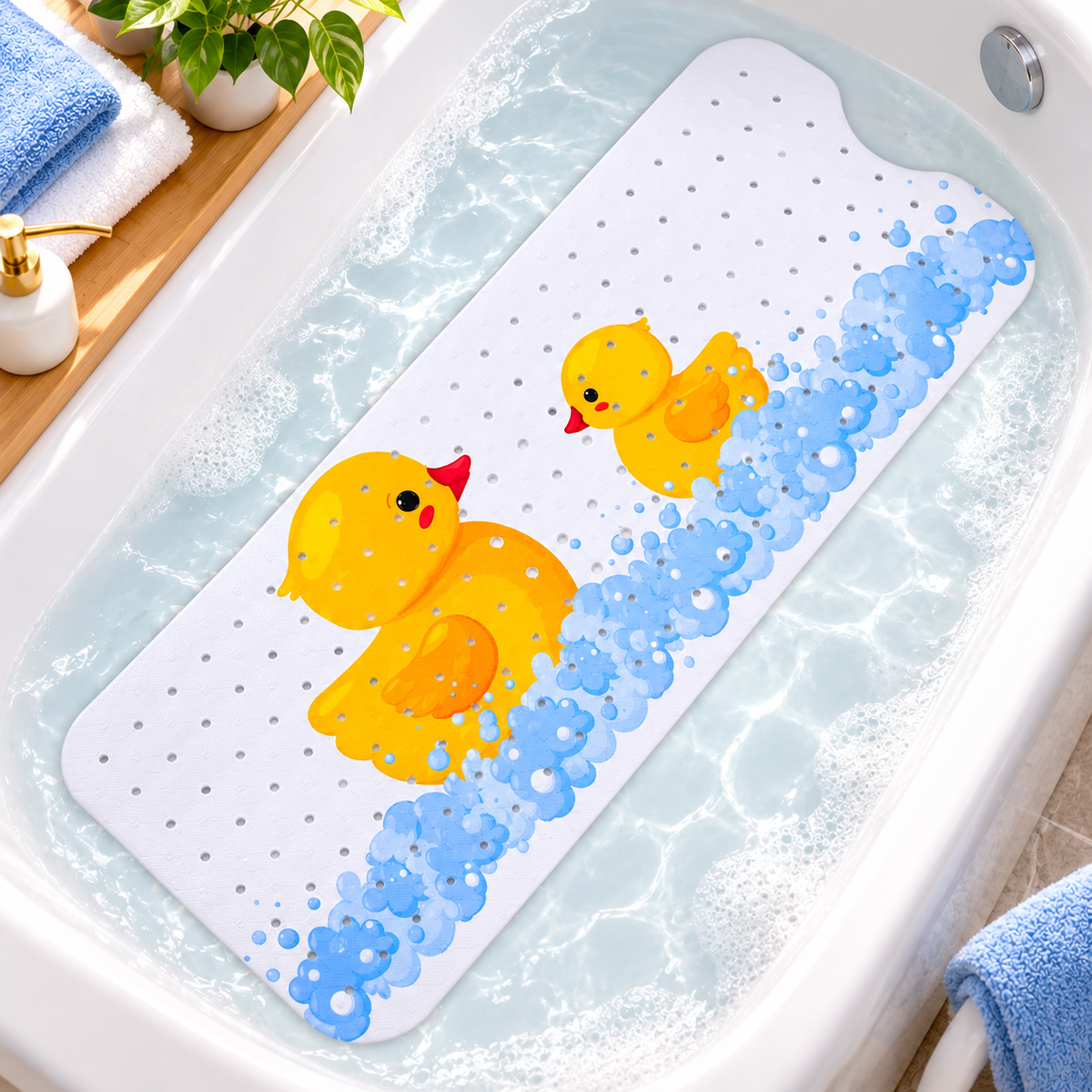 Tapis de bain bebe deux Canards joyeux