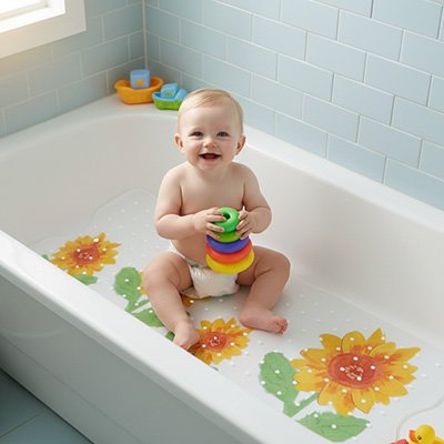 Tapis de bain bebe entretien facile sourire toujours