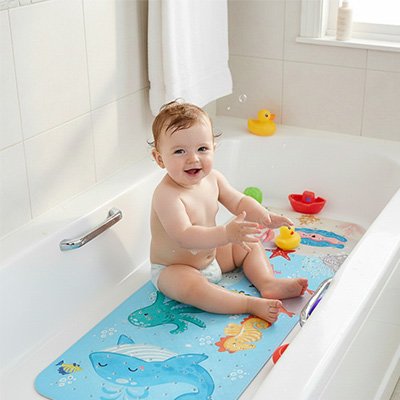 Tapis de bain bebe des moments inoubliable dans la baignoire