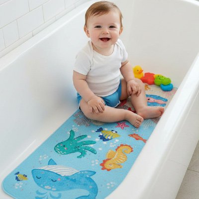 Tapis de bain bebe le plaisir d'être dans le bain