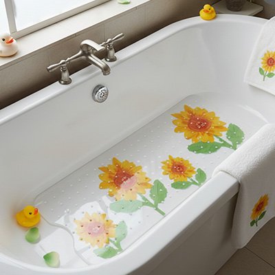 Tapis de bain bebe tournesoles ensoleillées antidérapant