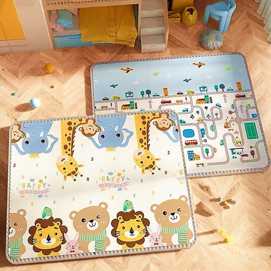 Tapis de motricité bebe  avec la représentation des animaux de la jungle