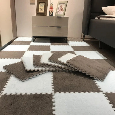 Tapis de sol pour bebe variante Blanc-Marron