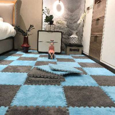 Tapis de sol pour bebe variante Gris-Bleu ciel