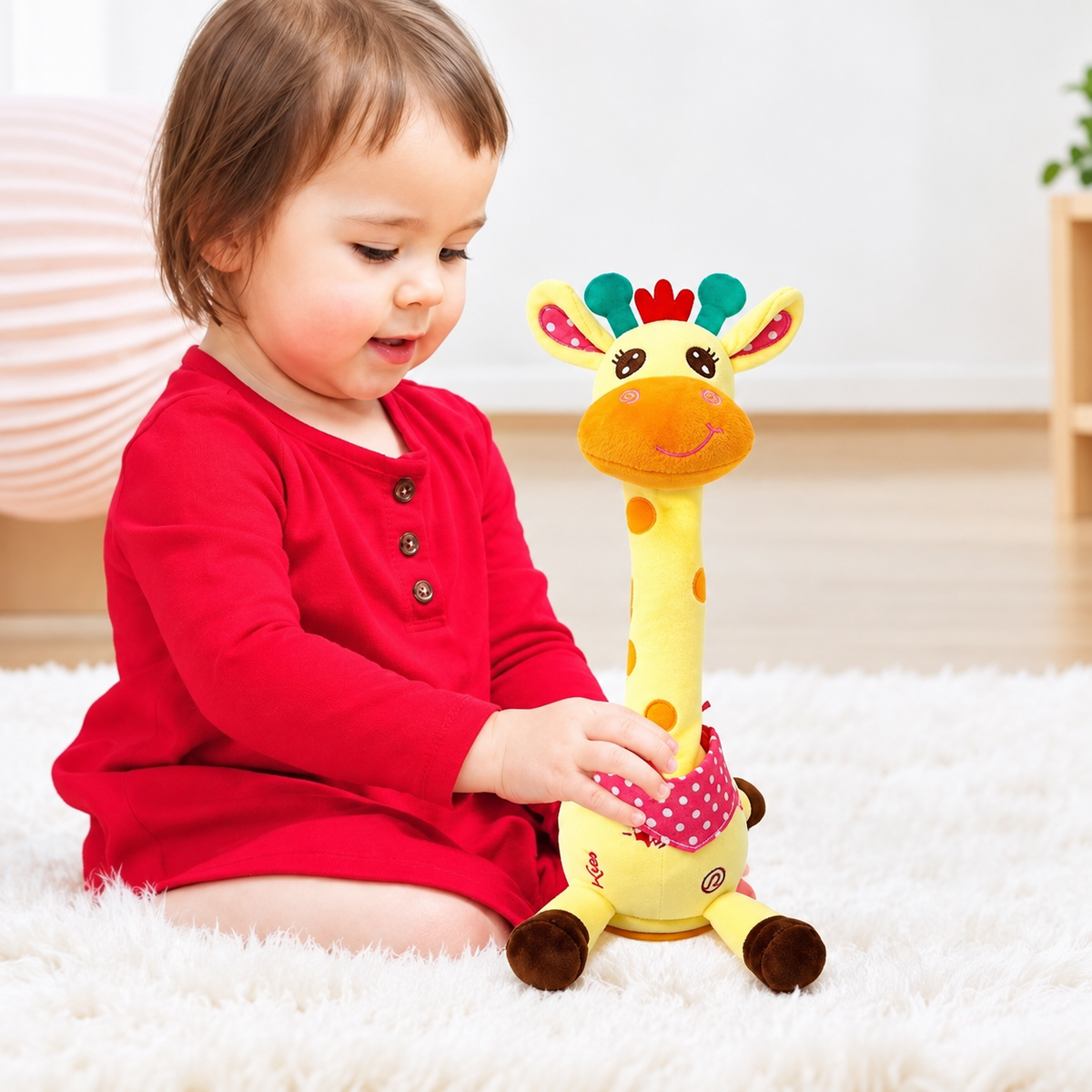Un échange intime avec son jouet bebe eveil girafe