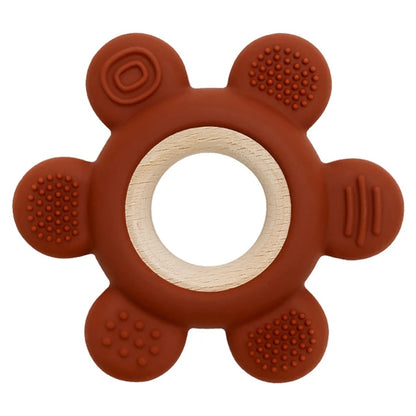 Anneau de dentition en silicone et bois – Texturé apaisant dès 3 mois