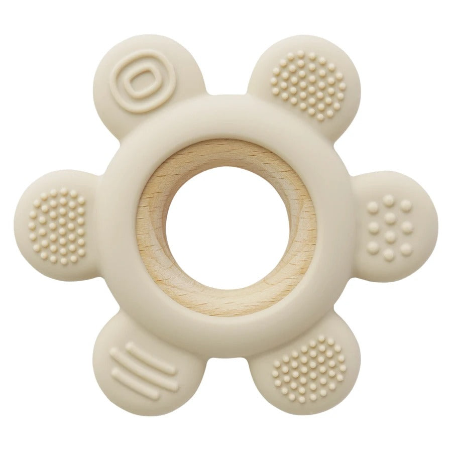 Anneau de dentition en silicone et bois – Texturé apaisant dès 3 mois