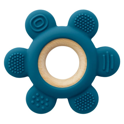 Anneau de dentition en silicone et bois – Texturé apaisant dès 3 mois
